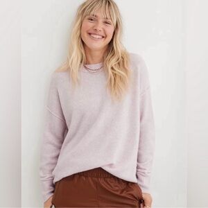 Aerie Unreal Sweater in Lavender Dawn Oversized Drop-Shoulder Cozy Comfy M